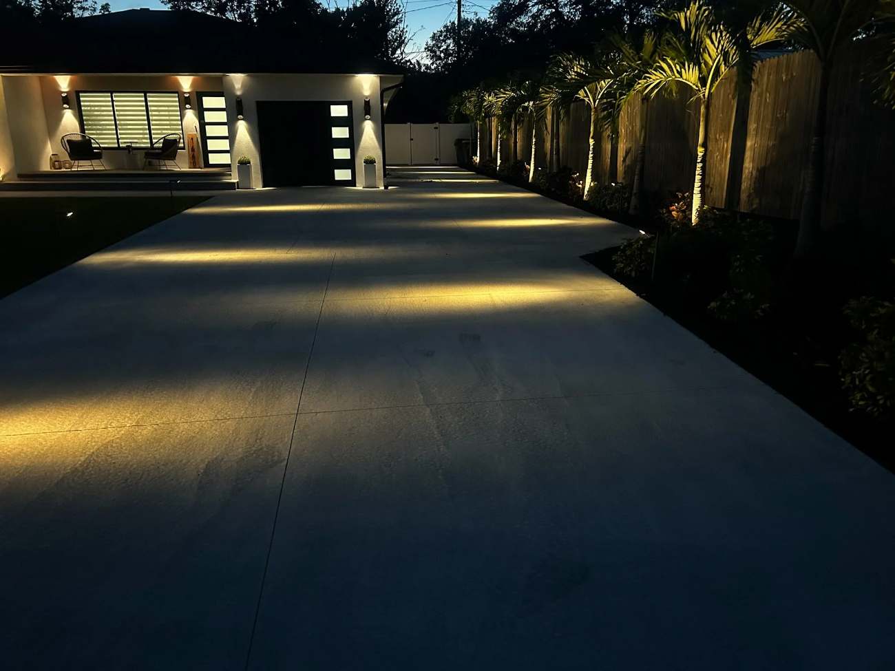 Warm outdoor lighting highlighting a home